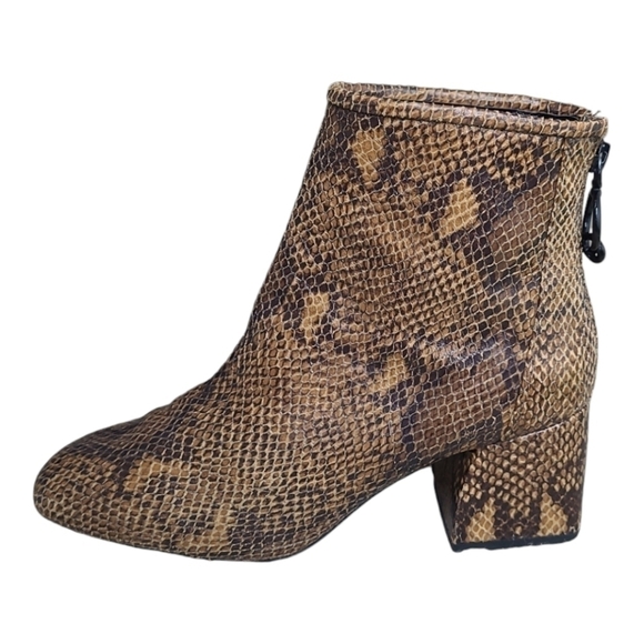 Bershka Python Chunky Heel Ankle Boots Size 36 EU 6 US - Picture 3 of 14